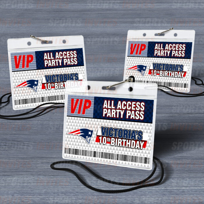 New England Patriots Rams ID Badge Sports Party Lanyard Clear Plastic Horizontal Name Tags Holders - Image 5