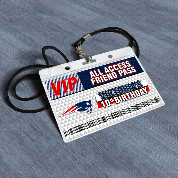 New England Patriots Rams ID Badge Sports Party Lanyard Clear Plastic Horizontal Name Tags Holders - Image 4