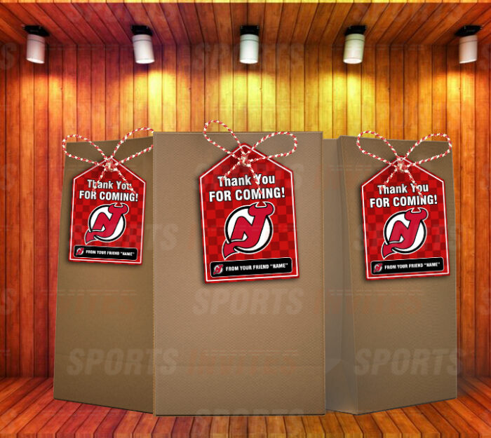 New Jersey Devils Bag Tags - Lollie Tags Party Favors