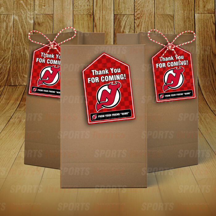 New Jersey Devils Bag Tags - Lollie Tags Party Favors - Image 2