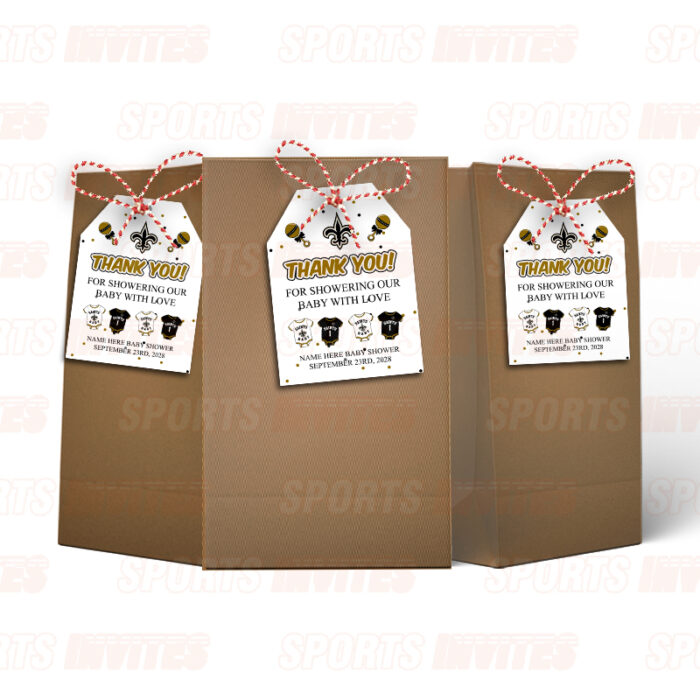 New Orleans Saints Baby Shower Sports Favor Tags - Image 4
