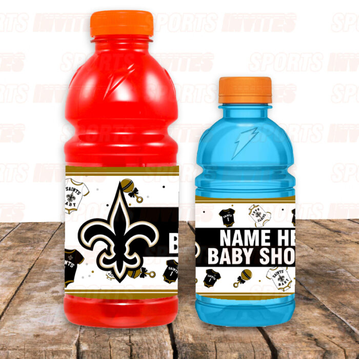 New Orleans Saints Baby Shower Sports Bottle Labels - Image 2