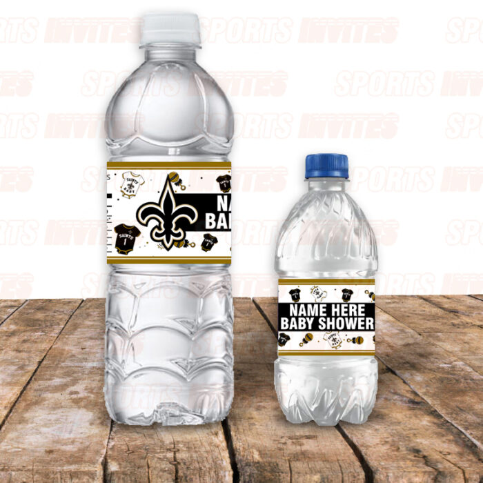 New Orleans Saints Baby Shower Sports Bottle Labels - Image 3