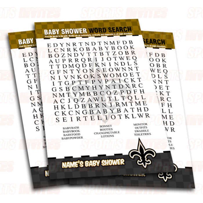 New Orleans Saints Baby Shower Party Games | 8 Game Booklet - Image 6