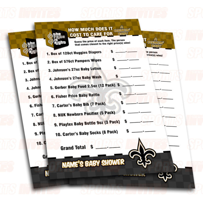 New Orleans Saints Baby Shower Party Games | 8 Game Booklet - Image 4