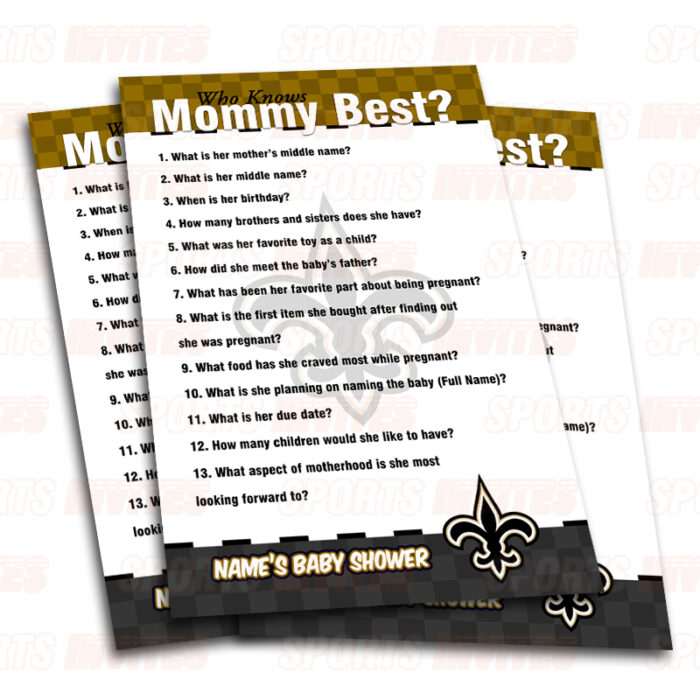New Orleans Saints Baby Shower Party Games | 8 Game Booklet - Image 3