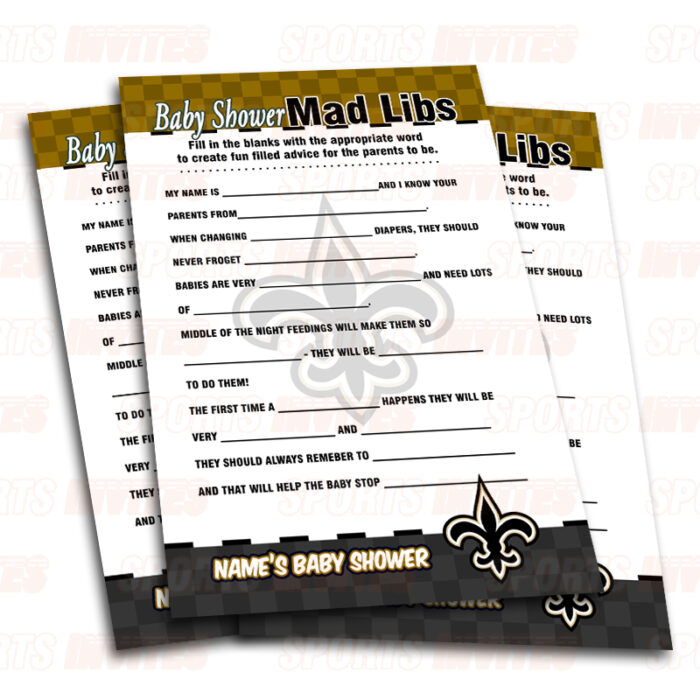 New Orleans Saints Baby Shower Party Games | 8 Game Booklet - Image 2