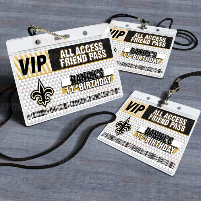 New Orleans Saints Rams ID Badge Sports Party Lanyard Clear Plastic Horizontal Name Tags Holders