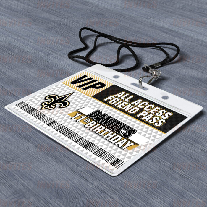 New Orleans Saints Rams ID Badge Sports Party Lanyard Clear Plastic Horizontal Name Tags Holders - Image 2