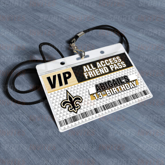 New Orleans Saints Rams ID Badge Sports Party Lanyard Clear Plastic Horizontal Name Tags Holders - Image 4
