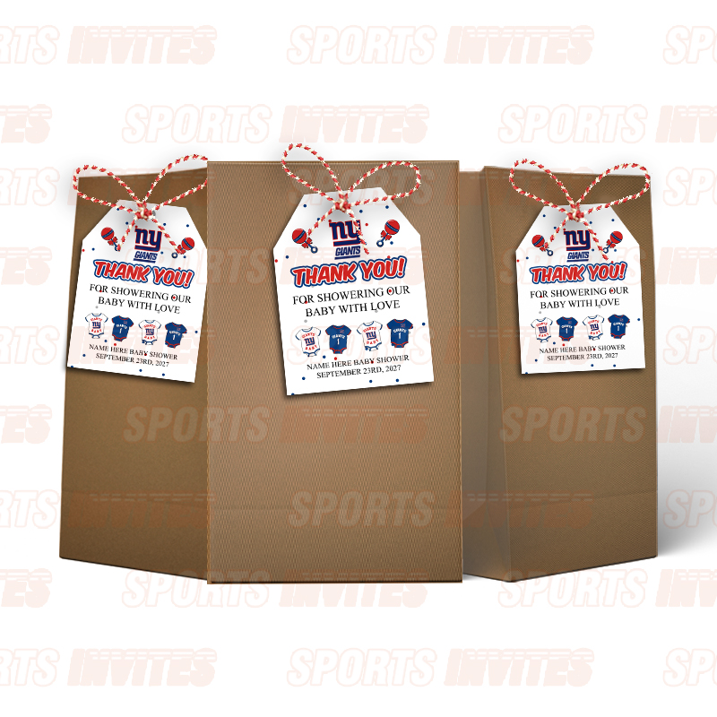 New York Giants Baby Shower Sports Favor Tags - Image 4