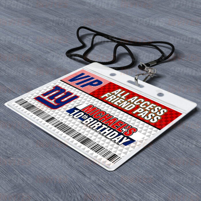 New York Giants Rams ID Badge Sports Party Lanyard Clear Plastic Horizontal Name Tags Holders - Image 5