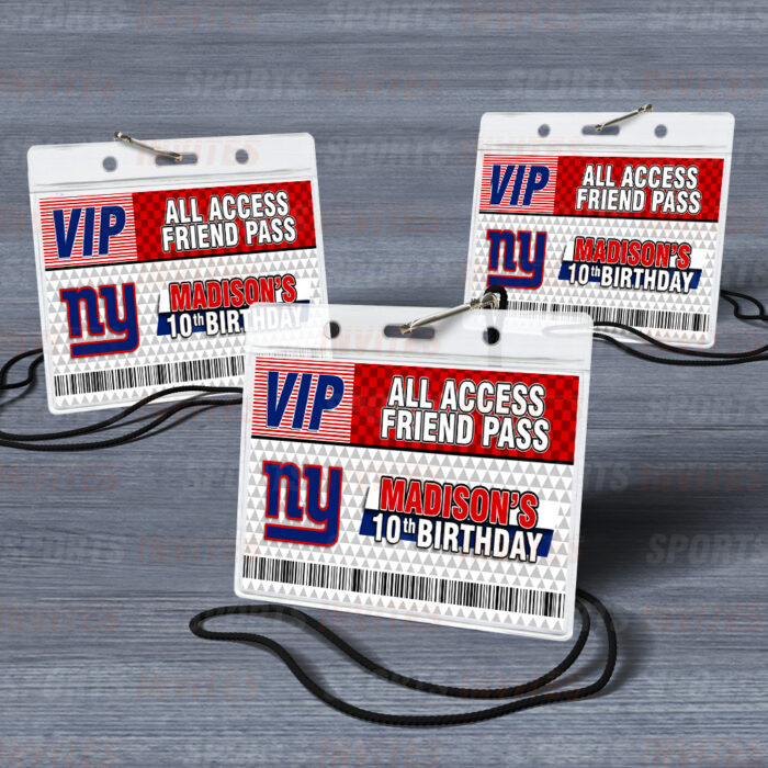 New York Giants Rams ID Badge Sports Party Lanyard Clear Plastic Horizontal Name Tags Holders - Image 4