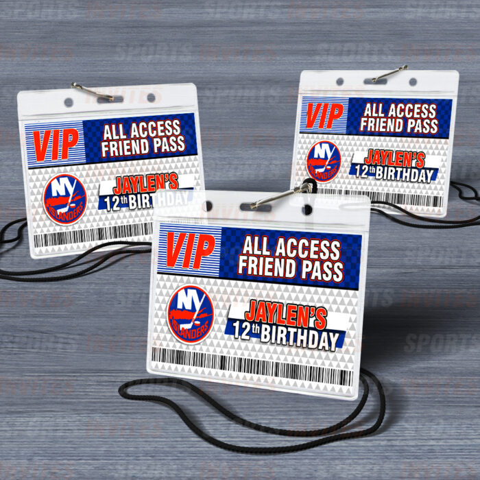 New York Islanders ID Badge Sports Party Lanyard Clear Plastic Horizontal Name Tags Holders - Image 5
