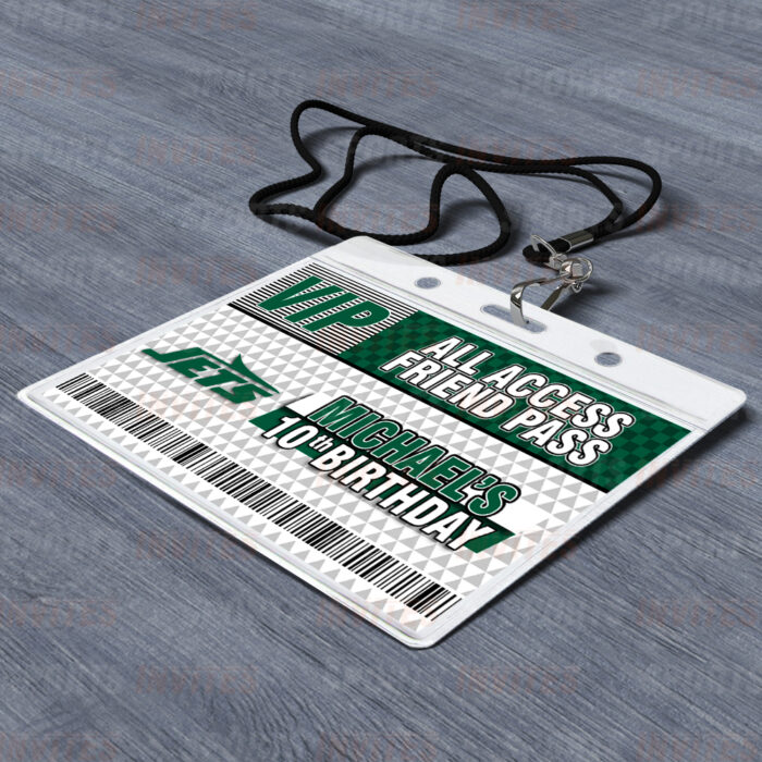 New York Jets Rams ID Badge Sports Party Lanyard Clear Plastic Horizontal Name Tags Holders - Image 2