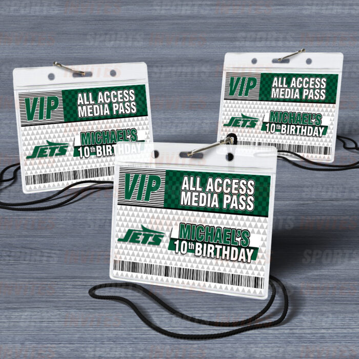 New York Jets Rams ID Badge Sports Party Lanyard Clear Plastic Horizontal Name Tags Holders - Image 5