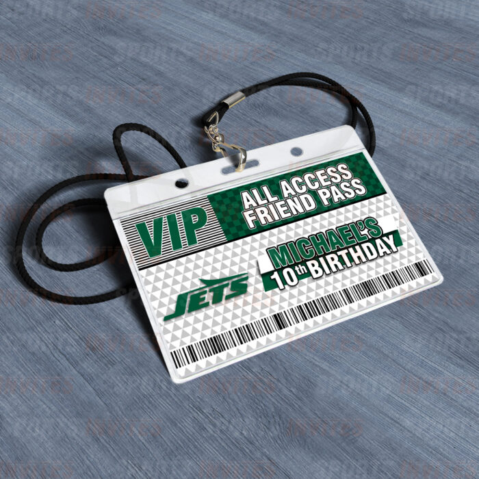 New York Jets Rams ID Badge Sports Party Lanyard Clear Plastic Horizontal Name Tags Holders - Image 4