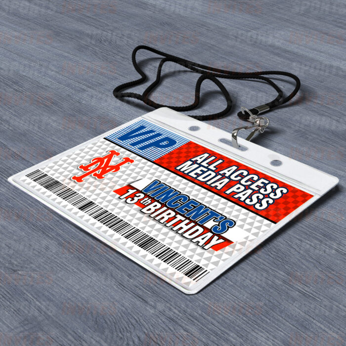 New York Mets ID Badge Sports Party Lanyard Clear Plastic Horizontal Name Tags Holders - Image 2
