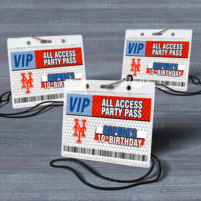 New York Mets ID Badge Sports Party Lanyard Clear Plastic Horizontal Name Tags Holders - Image 5