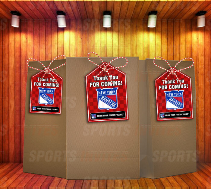 New York Rangers Bag Tags - Lollie Tags Party Favors