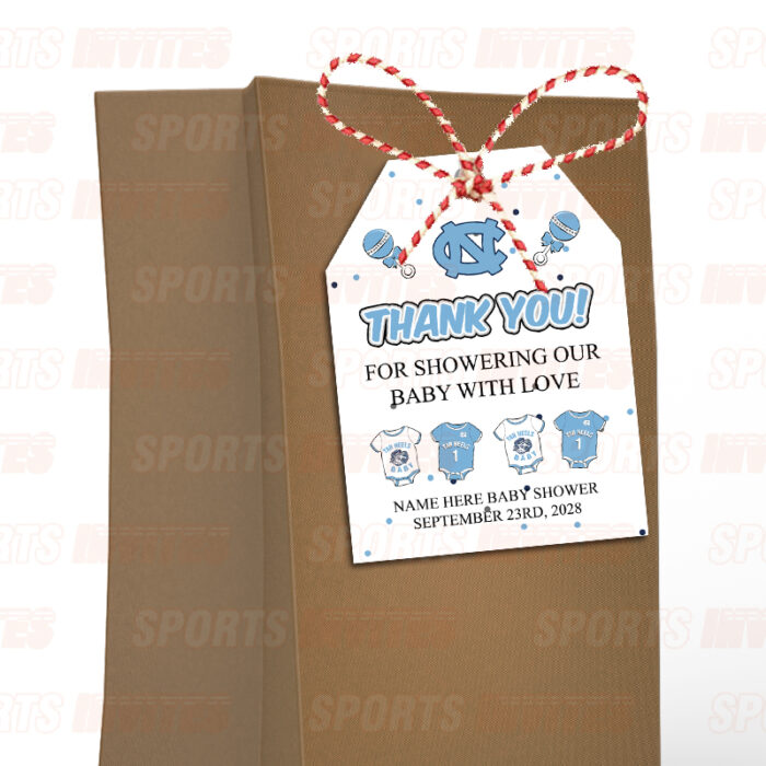 North Carolina Tar Heels – UNC Baby Shower Sports Favor Tags - Image 3