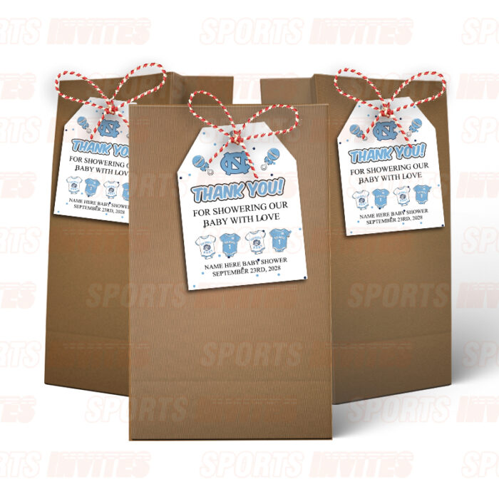North Carolina Tar Heels – UNC Baby Shower Sports Favor Tags - Image 2