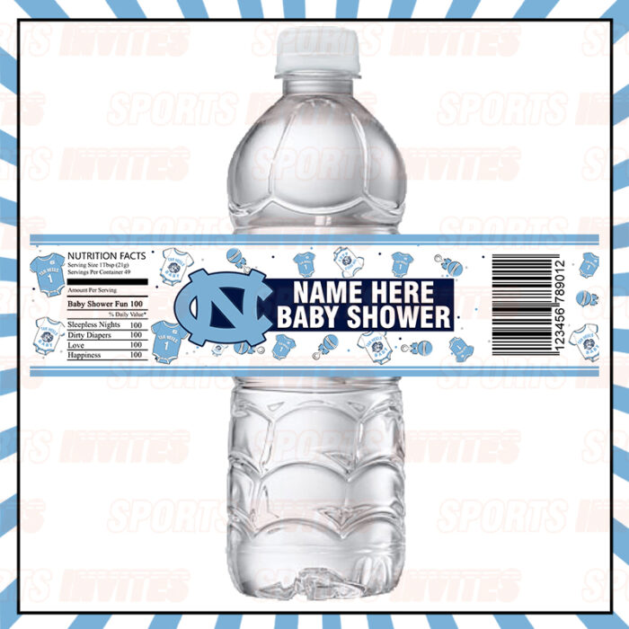 North Carolina Tar Heels – UNC Baby Shower Sports Bottle Labels