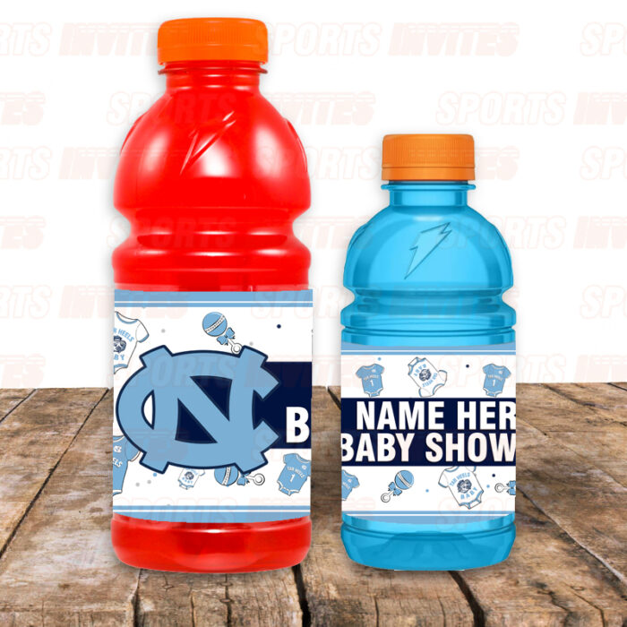 North Carolina Tar Heels – UNC Baby Shower Sports Bottle Labels - Image 2