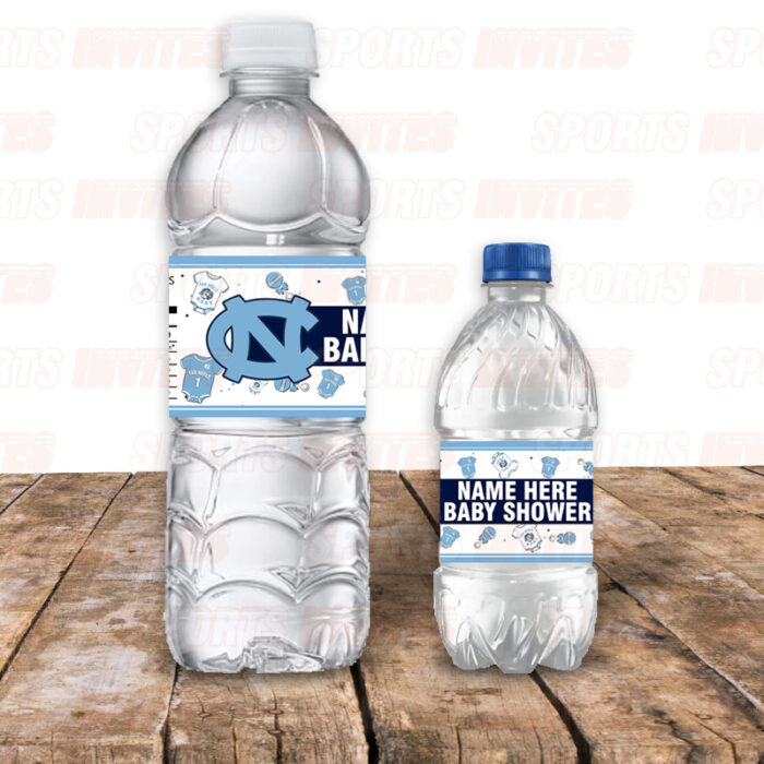 North Carolina Tar Heels – UNC Baby Shower Sports Bottle Labels - Image 3
