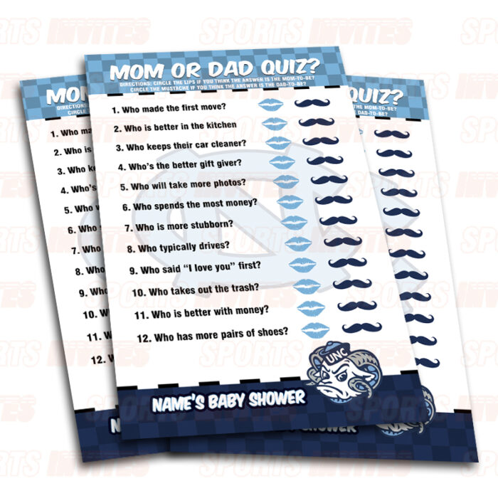 North Carolina Tar Heels – UNC Baby Shower Party Games | 8 Game Booklet - Image 5