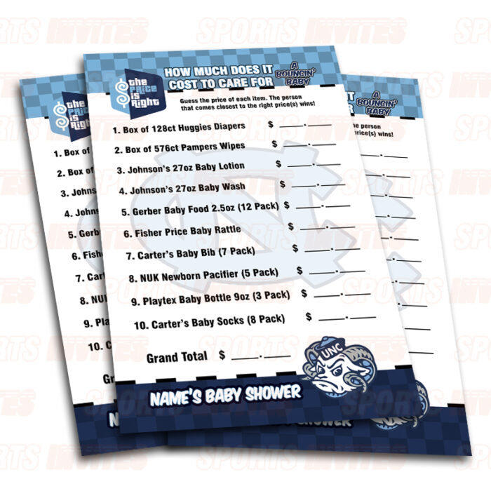 North Carolina Tar Heels – UNC Baby Shower Party Games | 8 Game Booklet - Image 4