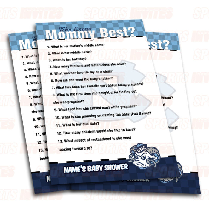 North Carolina Tar Heels – UNC Baby Shower Party Games | 8 Game Booklet - Image 3