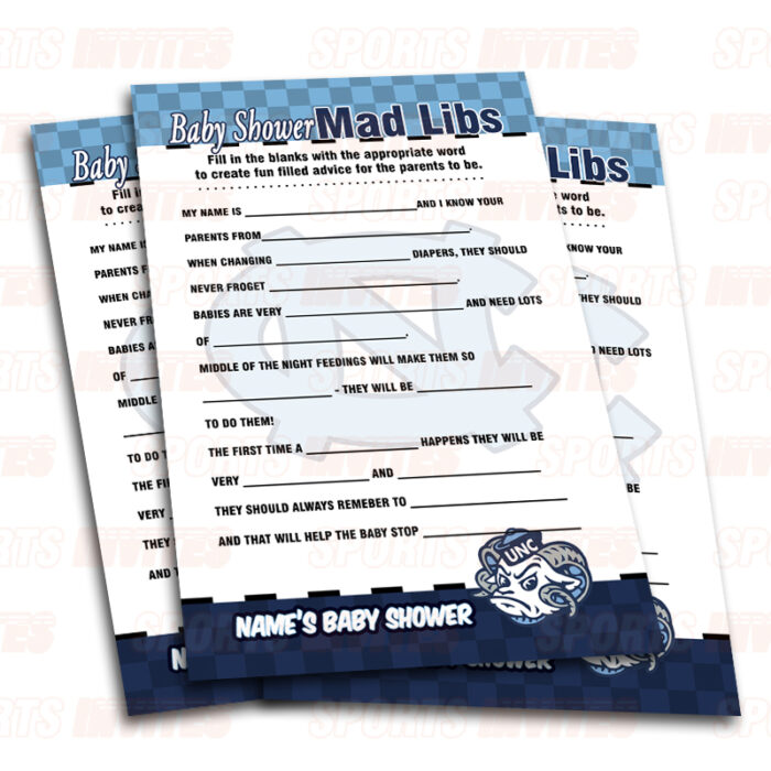 North Carolina Tar Heels – UNC Baby Shower Party Games | 8 Game Booklet - Image 2