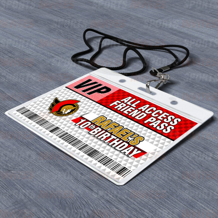 Ottawa Senators ID Badge Sports Party Lanyard Clear Plastic Horizontal Name Tags Holders - Image 2