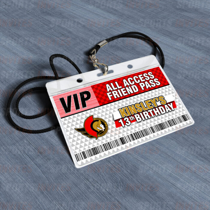 Ottawa Senators ID Badge Sports Party Lanyard Clear Plastic Horizontal Name Tags Holders - Image 4