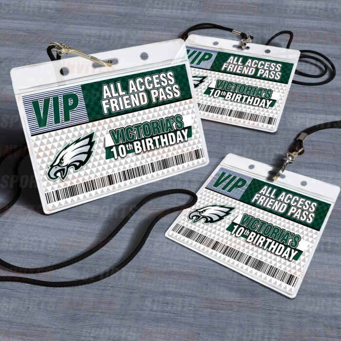 Philadelphia Eagles ID Badge Sports Party Lanyard Clear Plastic Horizontal Name Tags Holders