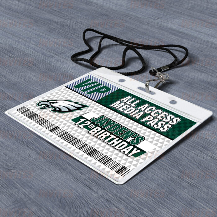 Philadelphia Eagles ID Badge Sports Party Lanyard Clear Plastic Horizontal Name Tags Holders - Image 2