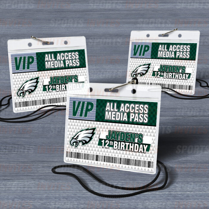 Philadelphia Eagles ID Badge Sports Party Lanyard Clear Plastic Horizontal Name Tags Holders - Image 5