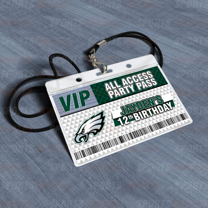 Philadelphia Eagles ID Badge Sports Party Lanyard Clear Plastic Horizontal Name Tags Holders - Image 4