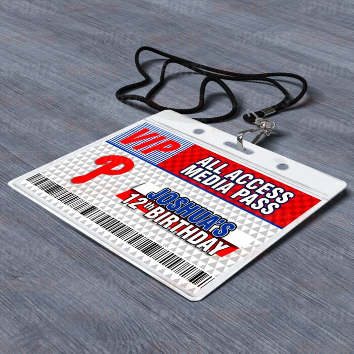 Philadelphia Phillies ID Badge Sports Party Lanyard Clear Plastic Horizontal Name Tags Holders - Image 5