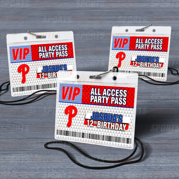Philadelphia Phillies ID Badge Sports Party Lanyard Clear Plastic Horizontal Name Tags Holders - Image 4