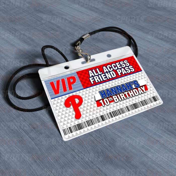Philadelphia Phillies ID Badge Sports Party Lanyard Clear Plastic Horizontal Name Tags Holders - Image 3