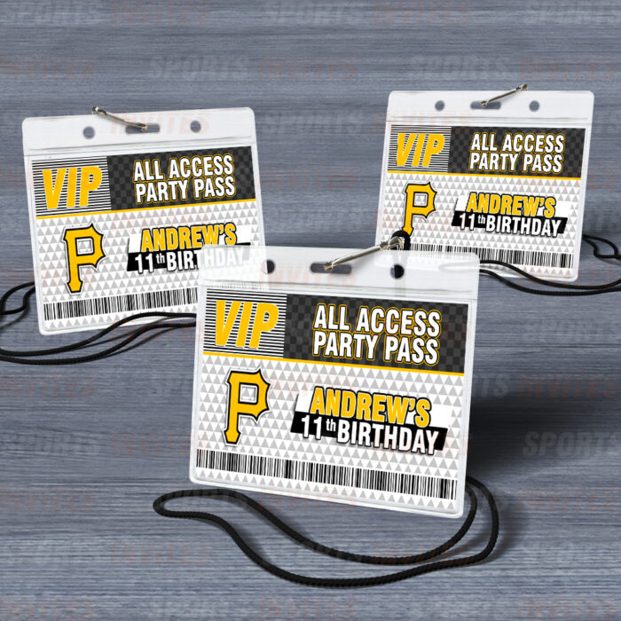 Pittsburgh Pirates ID Badge Sports Party Lanyard Clear Plastic Horizontal Name Tags Holders - Image 5
