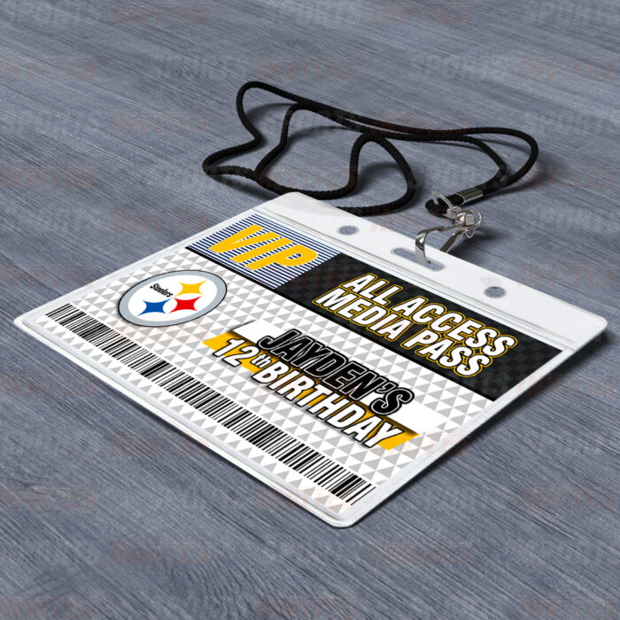 Pittsburgh Steelers Rams ID Badge Sports Party Lanyard Clear Plastic Horizontal Name Tags Holders - Image 4