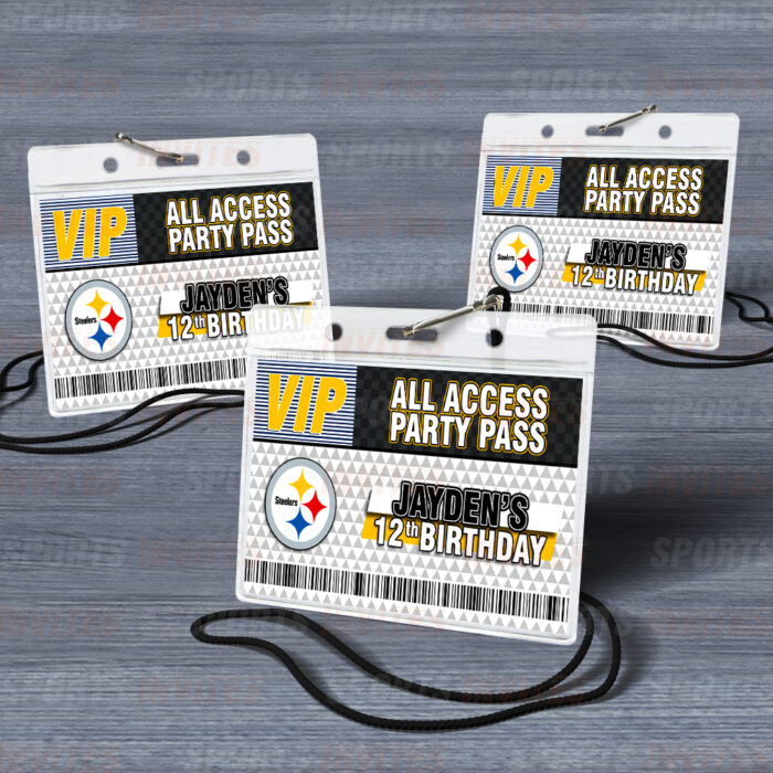 Pittsburgh Steelers Rams ID Badge Sports Party Lanyard Clear Plastic Horizontal Name Tags Holders - Image 3