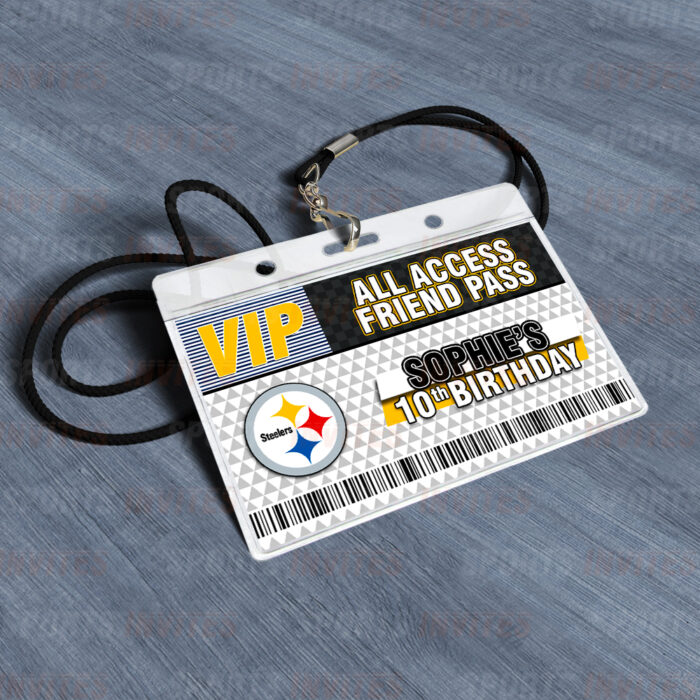 Pittsburgh Steelers Rams ID Badge Sports Party Lanyard Clear Plastic Horizontal Name Tags Holders - Image 2