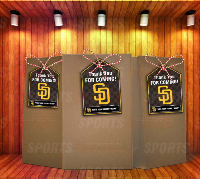San Diego Padres Bag Tags - Lollie Tags Party Favors