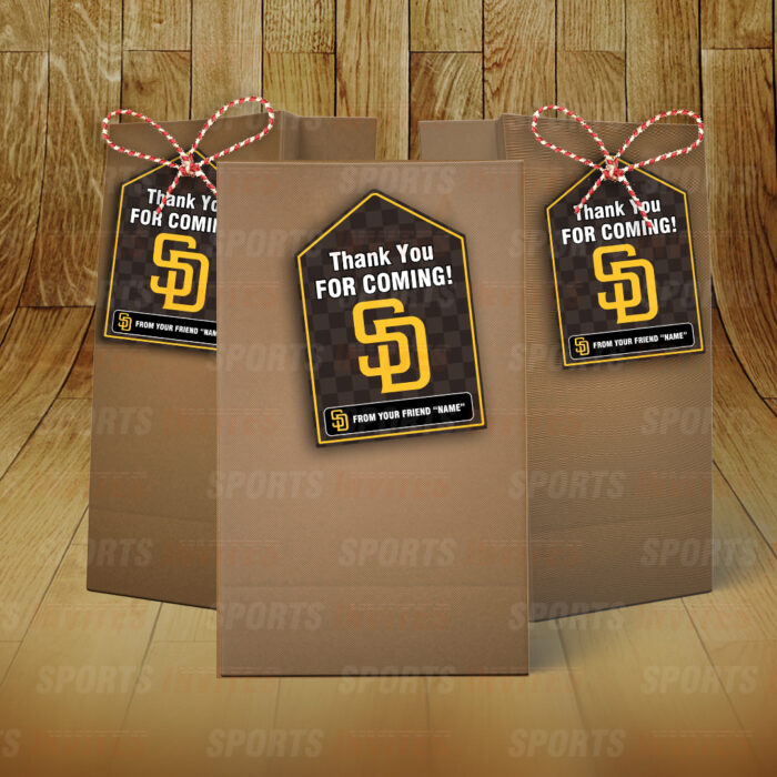 San Diego Padres Bag Tags - Lollie Tags Party Favors - Image 2