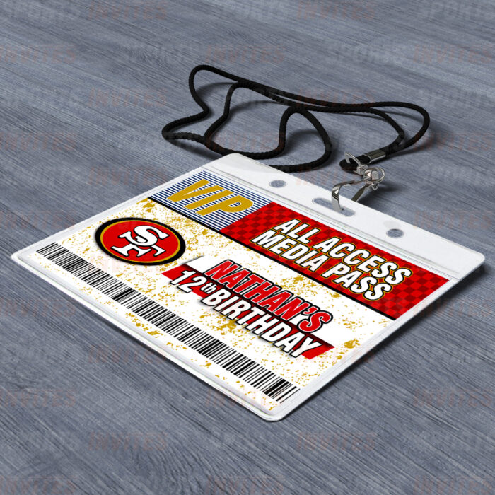 San Francisco 49ers ID Badge Sports Party Lanyard Clear Plastic Horizontal Name Tags Holders - Image 5
