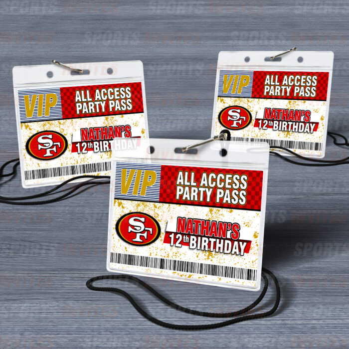 San Francisco 49ers ID Badge Sports Party Lanyard Clear Plastic Horizontal Name Tags Holders - Image 4